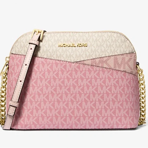 🌷 Michael Kors Jet Set Travel Medium Color-Block Signature Logo Crossbody Bag 🌷 - Picture 13 of 16